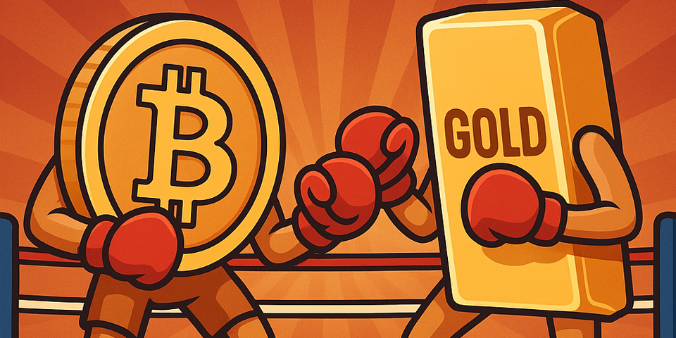 معامله‌گران طلا و بیت‌کوین وارد رقابت مستقیم شدند