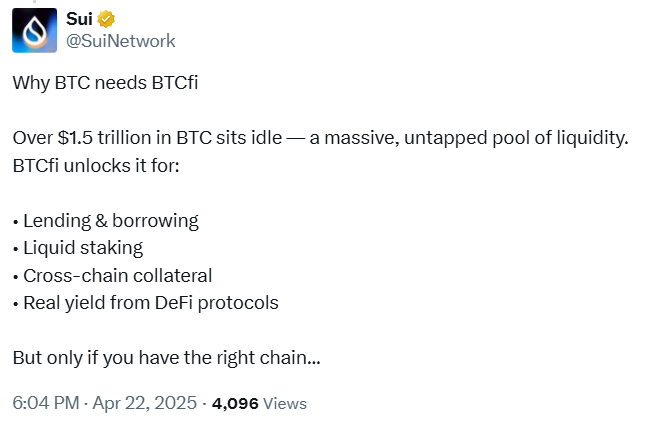 btcfi پروژه سویی Sui